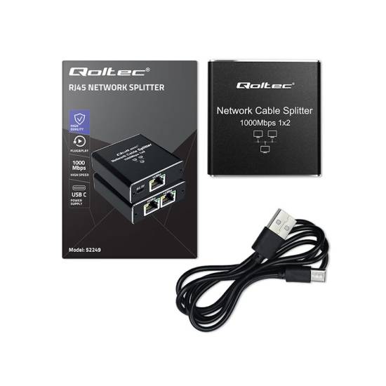 Switch x 3 10/100/1000Mbps Qoltec 52249