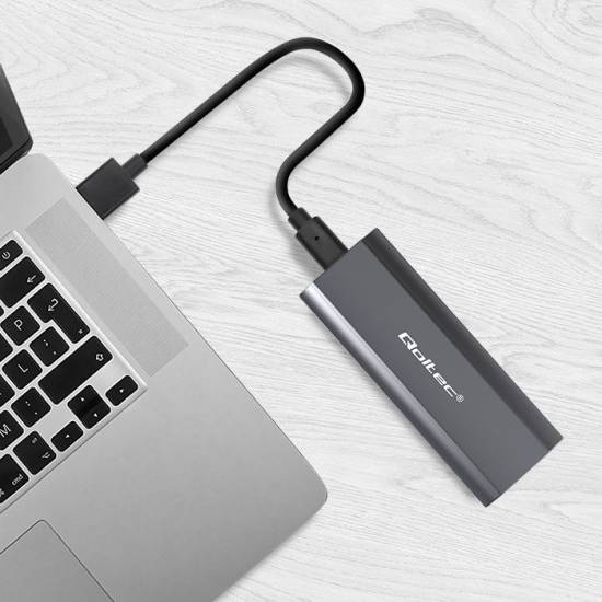 Obudowa SSD M.2 NVMe/SATA USB C 10Gbps Qoltec 52271