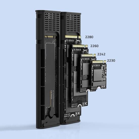 Obudowa SSD 2x M.2 NVMe/SATA USB-C 10Gbps Qoltec 52273