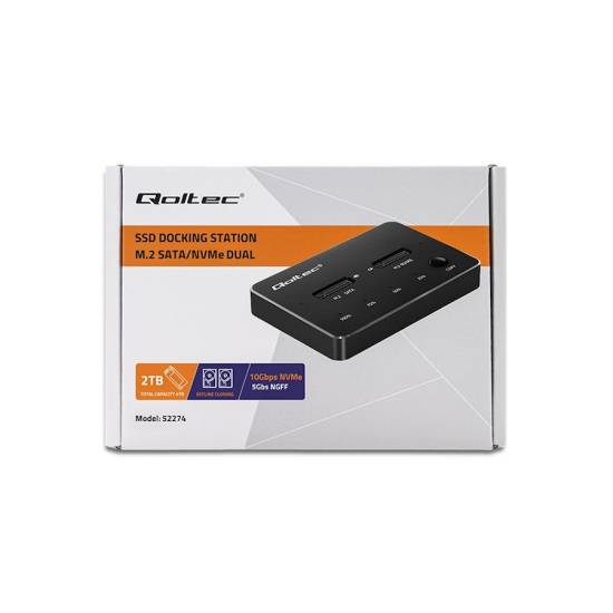 Stacja dokująca USB-C dyski 2x M.2 NVMe 2TB Qoltec 52274