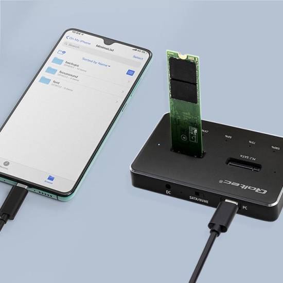 Stacja dokująca USB-C dyski 2x M.2 NVMe 2TB Qoltec 52274