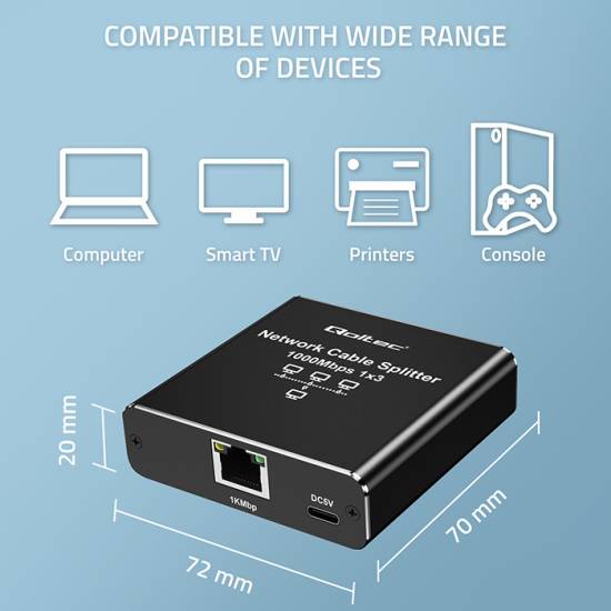 Switch x4 10/100/1000Mbps Qoltec 52294
