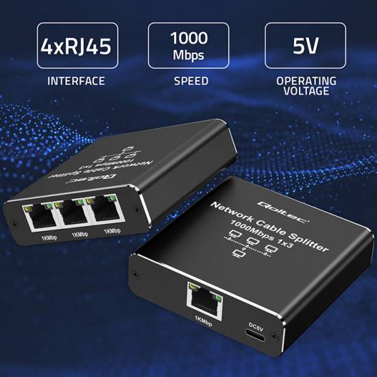 Switch x4 10/100/1000Mbps Qoltec 52294