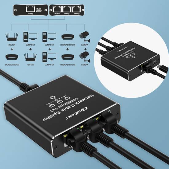 Switch x4 10/100/1000Mbps Qoltec 52294