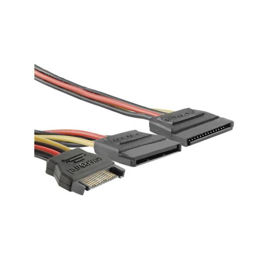 Adapter zasilania Serial ATA SATA męski - rozdzielacz x2 żeński 0,2m Qoltec 52312