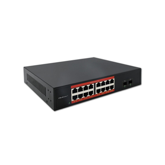 Switch x16 10/100/1000Mbps x2 SFP Qoltec 52364