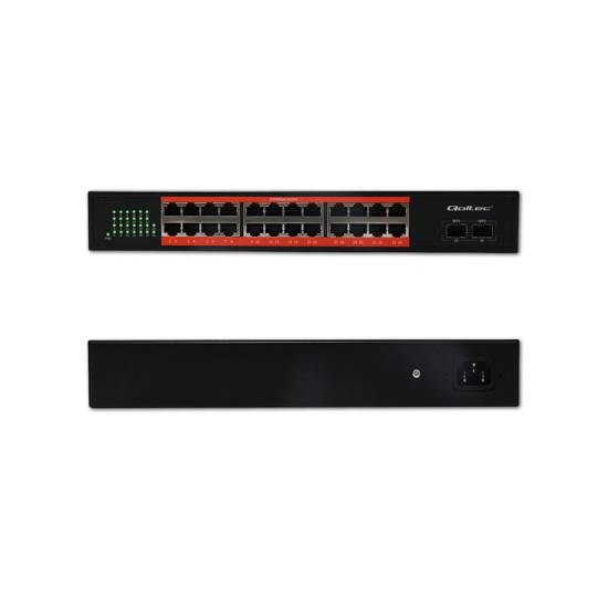 Switch x24 10/100/1000Mbps x2 SFP Qoltec 52365