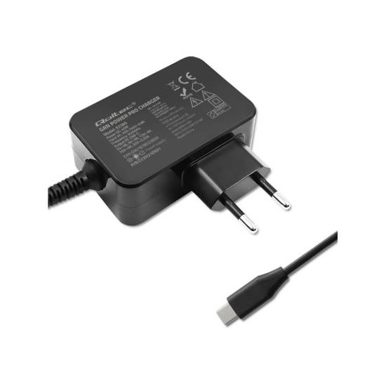 Ładowarka sieciowa GaN USB-C 45W 5-20V 2.25-3A Qoltec 52385
