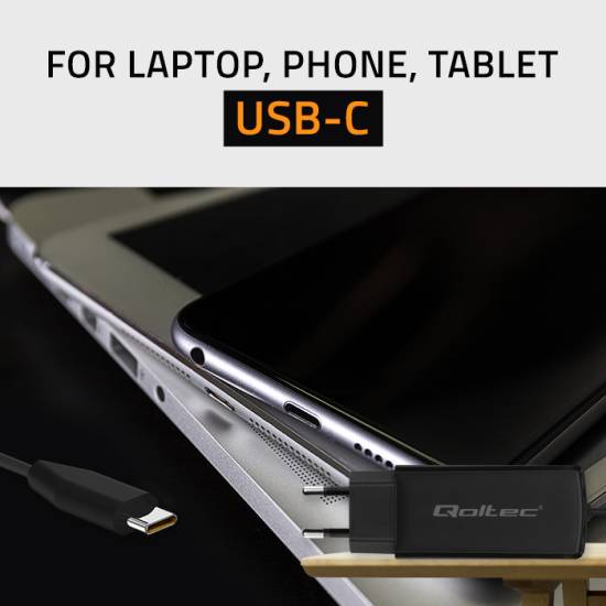 Ładowarka sieciowa GaN USB-C 90W 5-20V 3-4.5A Super Fast Qoltec 52420