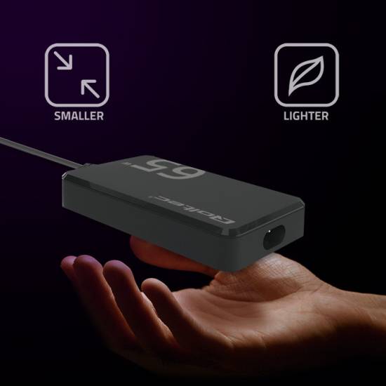Ładowarka sieciowa GaN USB-C 65W 5-20V 3.25A PD Super Fast SLIM Qoltec 52421