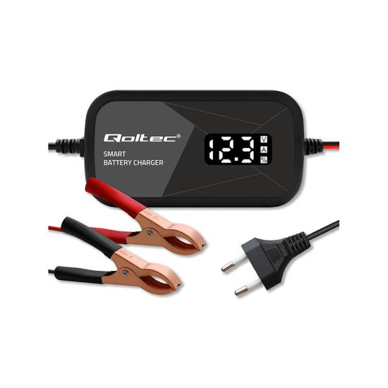 Ładowarka mikroprocesorowa 12V 2A z funkcją regeneracji ogniw do akumulatora AGM GEL Qoltec 52492