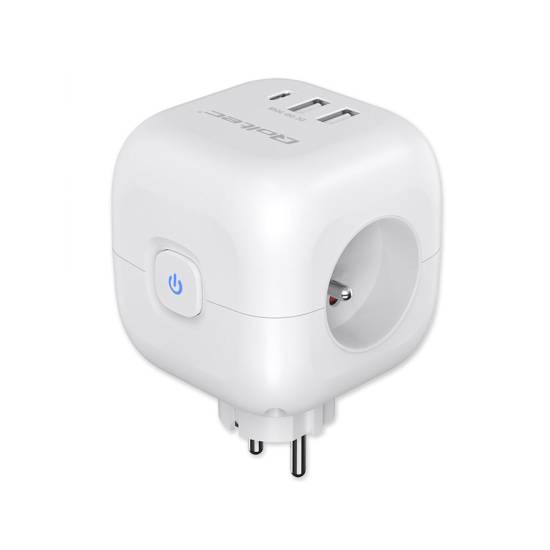 Listwa zasilająca 3-gniazda 2x USB 1x USB-C kostka Qoltec 52548