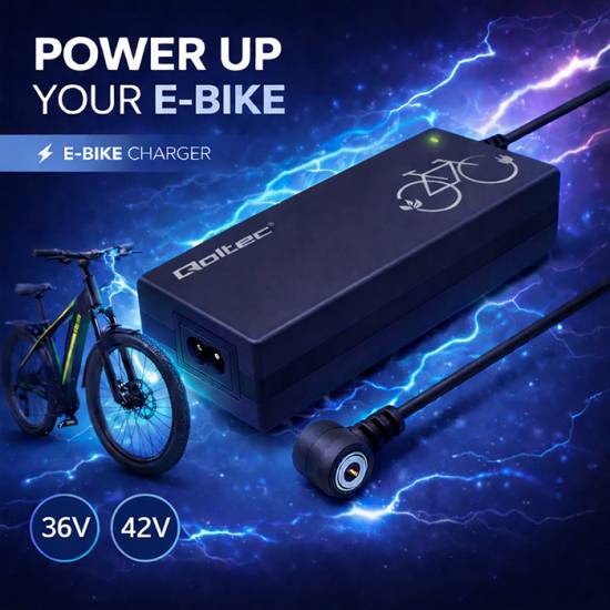 Ładowarka do roweru skutera elektrycznego 36V 42V 2A wtyk Mi4 Magnetic TIP szybka Qoltec 52614