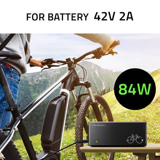 Ładowarka do roweru elektrycznego 36V 42V 2A wtyk 3P XLR-18mm Qoltec 52615