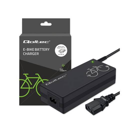 Ładowarka do roweru elektrycznego 36V 42V 2A wtyk C14-IEC-3Pin Qoltec 52617