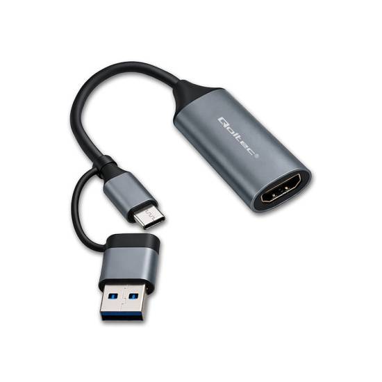 Karta przechwytująca obraz HDMI 4K@30Hz USB-C USB-A Qoltec 53789