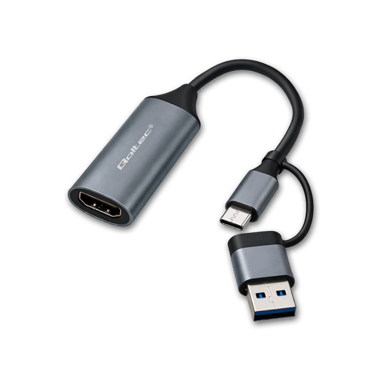 Karta przechwytująca obraz HDMI 4K@30Hz USB-C USB-A Qoltec 53789