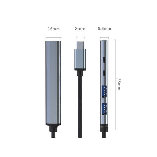 Hub USB-C 3.1 USB 2.0/3.0/USB-C x1 PD Qoltec 53790