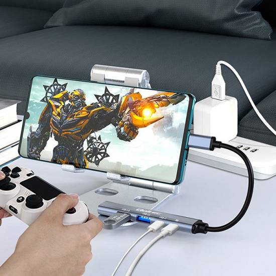 Hub USB-C 3.1 USB 2.0/3.0/USB-C x1 PD Qoltec 53790
