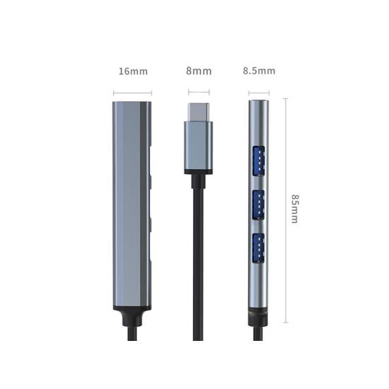 Hub USB-C 3.1 USB 2.0 x3 USB 3.0 x1 Qoltec 53792