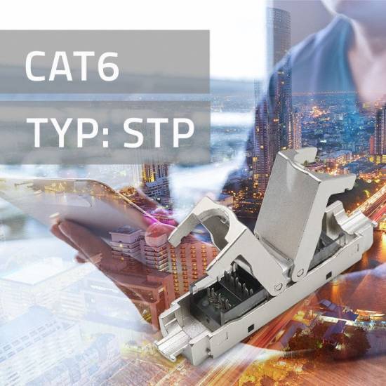 Łącznik kabli typu skrętka STP kat. 6 beznarzędziowy Qoltec 54540