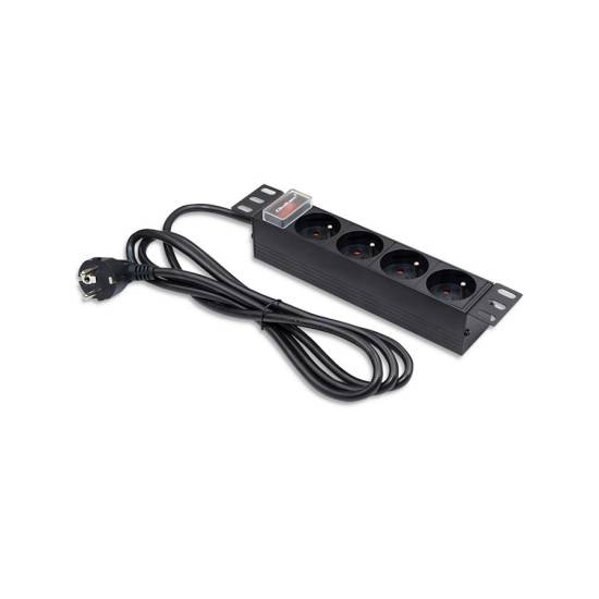 Listwa zasilająca 10" 1U 4-gniazda francuskie wyłącznik 1,8m Qoltec 54602