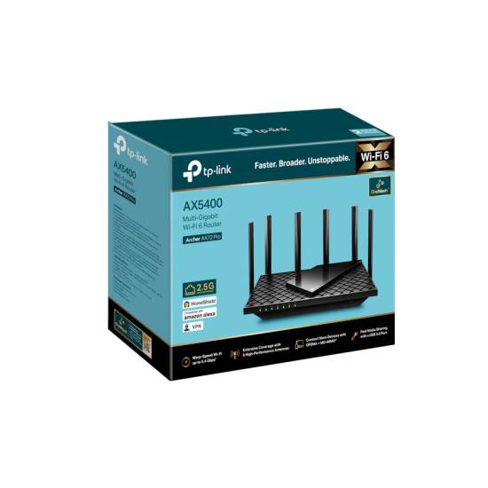 Router TP-Link Archer AX72 Pro AX5400 2.5Gbps 1xWAN 4xLAN 1x USB 3.0