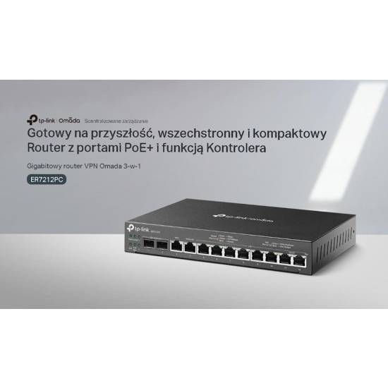 Router TP-Link ER7212PC 1-4x WAN 8-11x LAN 8x POE+ kontroler Omada