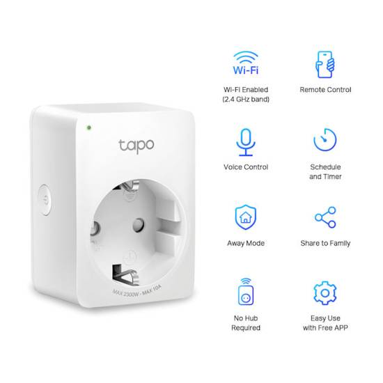 Gniazdko mini Smart Plug Wi-fi TP-Link Tapo P100 2-pak