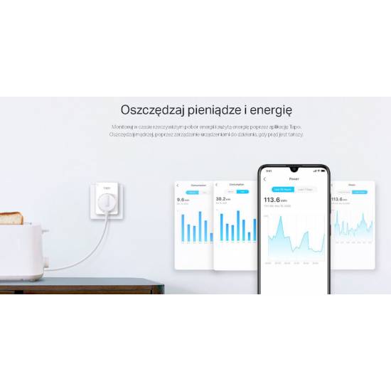 Gniazdko mini Smart Plug Wi-Fi TP-Link Tapo P110 kontrola zużycia energii