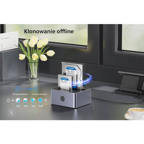 Stacja dokująca USB 3.0 5Gbps Unitek Y-3026GY01-EU klonowanie