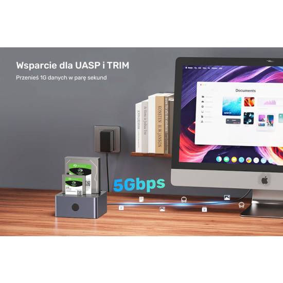 Stacja dokująca USB 3.0 5Gbps Unitek Y-3026GY01-EU klonowanie
