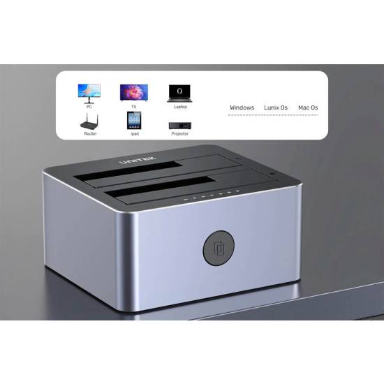 Stacja dokująca USB 3.0 5Gbps Unitek Y-3026GY01-EU klonowanie