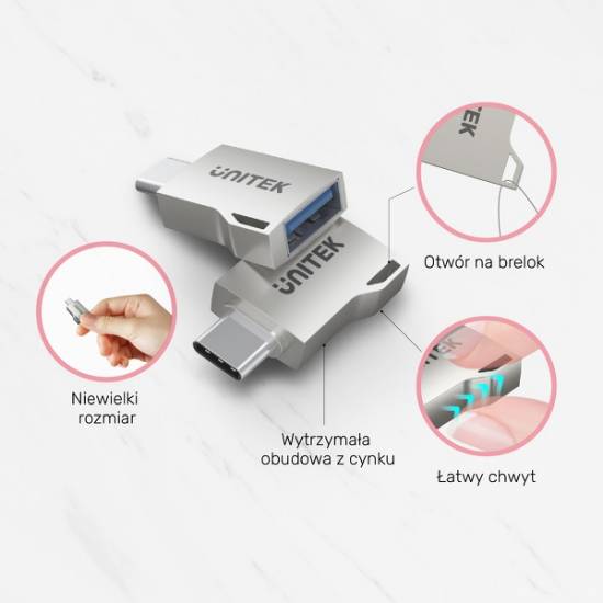 Adapter USB-C -> USB 3.1 A żeńskie Unitek A1025GNI