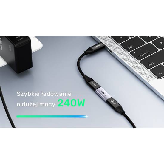Adapter USB-C Ż/Ż przelotka 8K 40Gbps 240W Unitek A1036GY