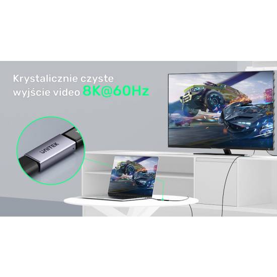 Adapter USB-C Ż/Ż przelotka 8K 40Gbps 240W Unitek A1036GY