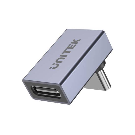 Adapter USB-C M/Ż kątowy 8K 40Gbps 240W Unitek A1039GY01