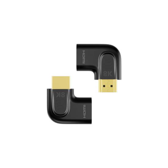 Adapter kątowy HDMI M -> HDMI Ż 8K płaski Unitek A1047ABK03