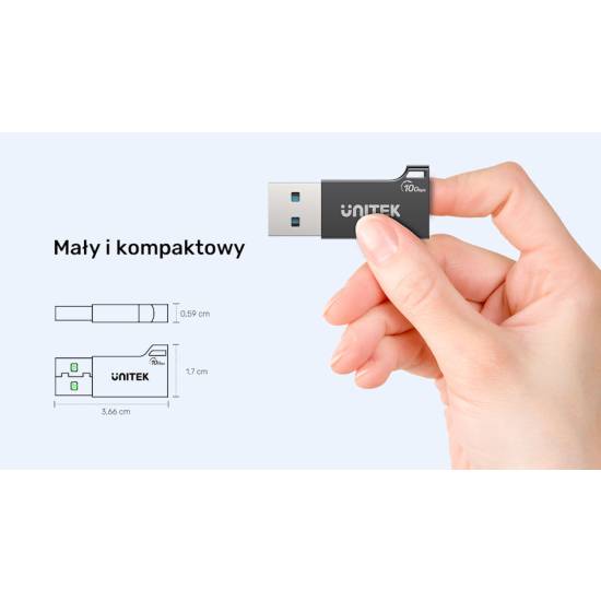 Adapter USB-A -> USB-C 10Gbps Unitek A1049ABK01