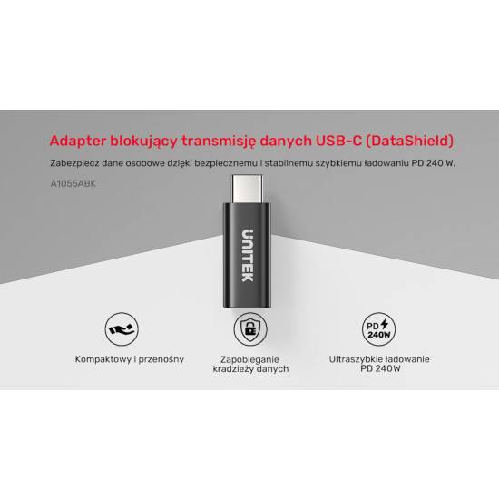 Adapter blokujący dane USB-C Unitek A1055ABK01