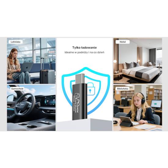 Adapter blokujący dane USB-C Unitek A1055ABK01