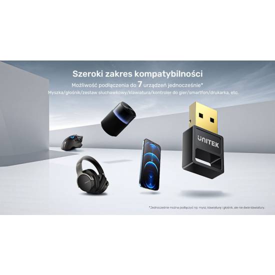 Adapter USB Bluetooth 5.3 BLE czarny Unitek B105B