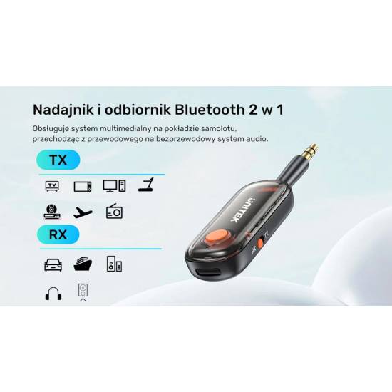 Adapter mini jack nadajnik/odbiornik audio 10m Bluetooth 5.3 Unitek B1111A01