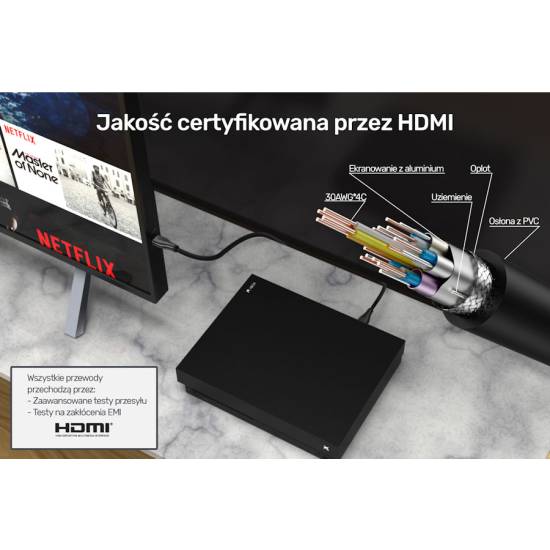 Kabel HDMI 2.0 M/M Premium Certified 3,0m Unitek C1049GB