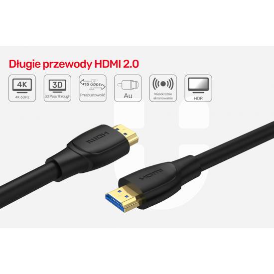 Kabel HDMI 2.0 M/M High Speed 4K 20,0m Unitek C11046BK