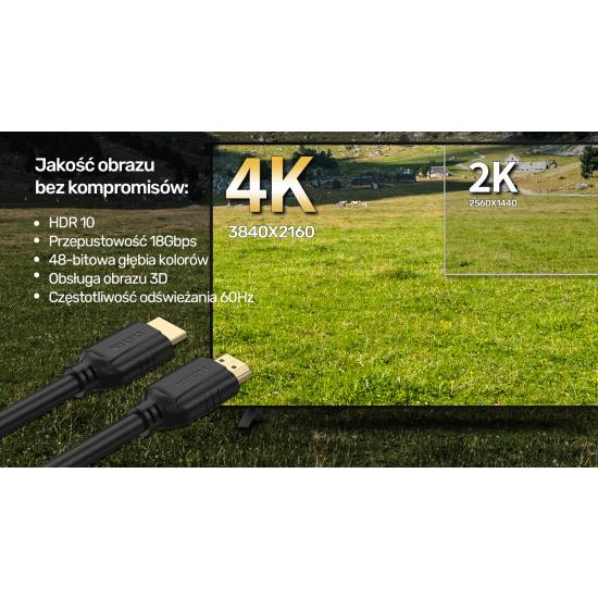 Kabel HDMI 2.0 M/M 4K@60Hz 1,5m Unitek C11079BK-1.5M