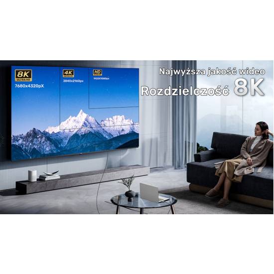 Kabel optyczny HDMI 2.1 AOC 8K 120Hz 30m Unitek C11085GY01-30M