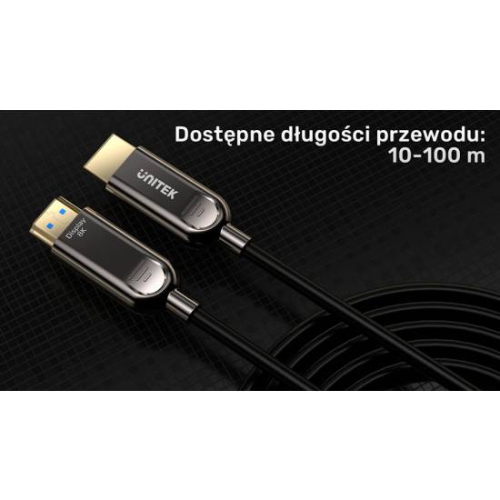 Kabel optyczny HDMI 2.1 AOC 8K 120Hz 30m Unitek C11085GY01-30M