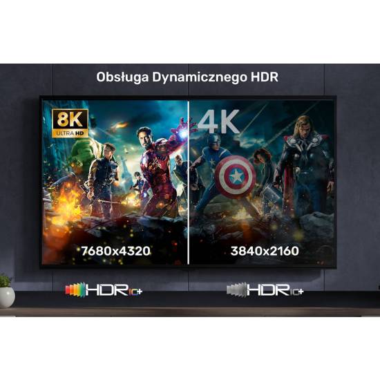 Kabel HDMI 2.1 M/M 8K 1,5m Unitek C11086GY01-1.5M