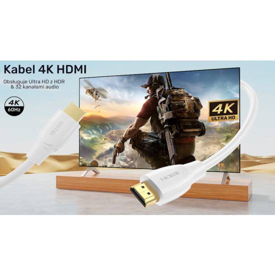 Kabel HDMI 2.0 4K M/M 1,0m Unitek C11090AWH03-1M biały